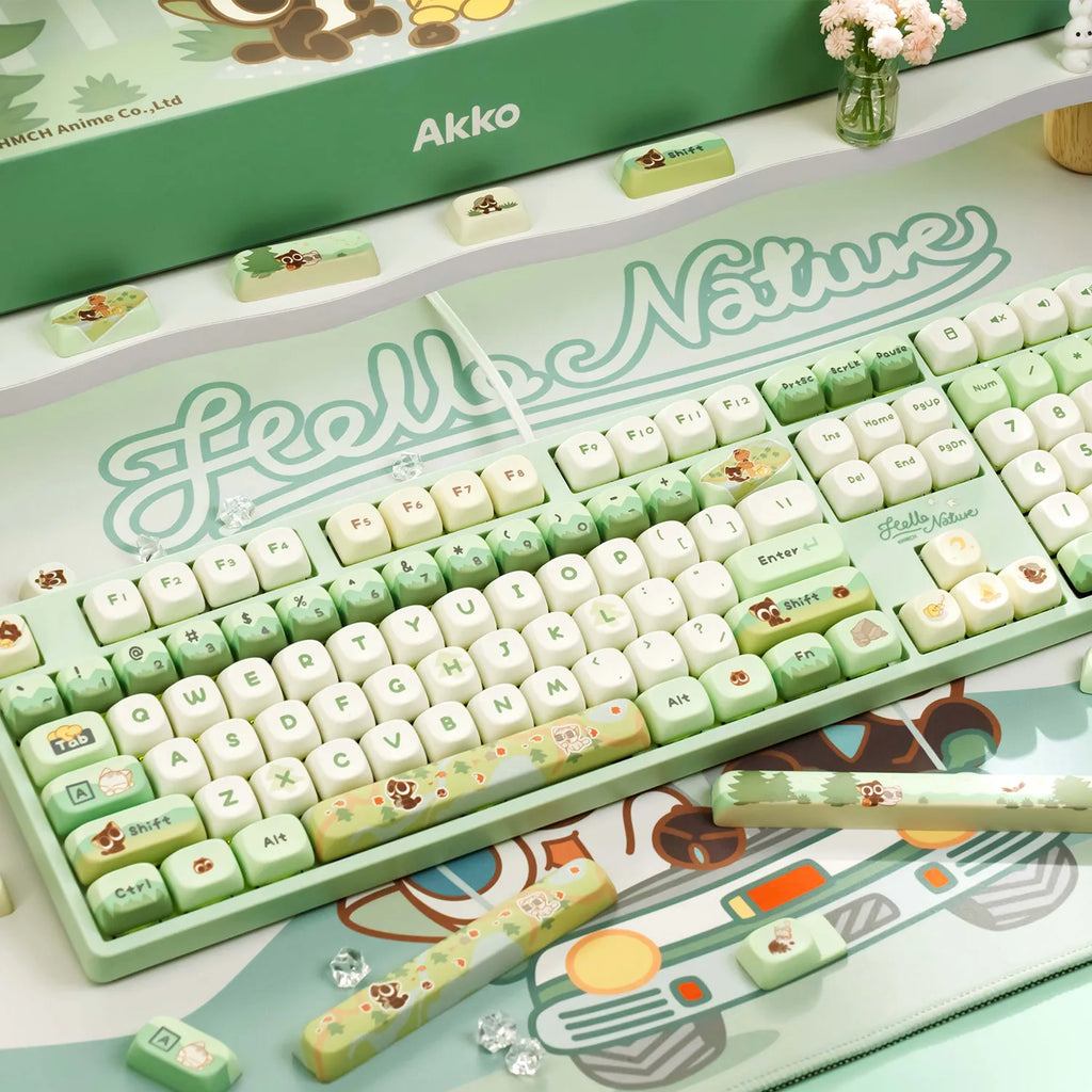 Akko 5108B Plus Mechanical Keyboard – Comic Theme, 100% Layout, Bluetooth / 2.4GHz / Type-C, Hot-Swappable, RGB Wireless