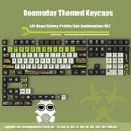 130 Keys Printstream PBT Keycaps – Cherry Profile, 5-Side Dye-Sublimation, for Gateron MX Switches Mechanical Gaming Keyboard