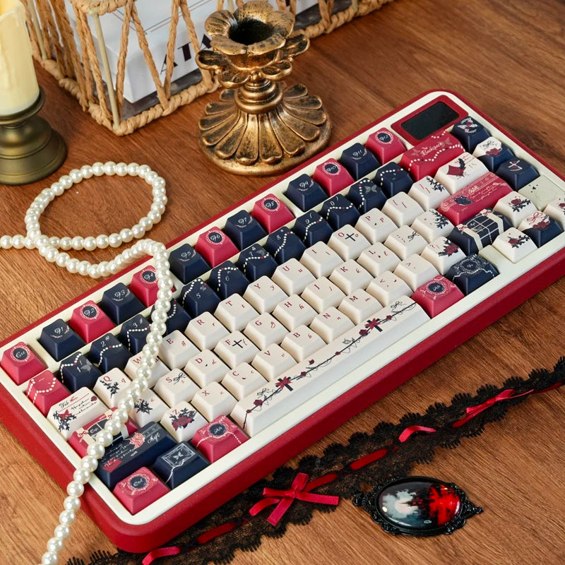 130 Keys Palace Secret Anime Keycaps – Dye-Sublimation PBT, Cherry Profile, Custom Keycaps for MX Switches Gaming Keyboard
