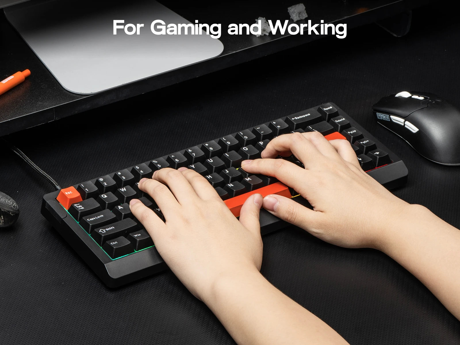 EPOMAKER HE68 Lite Mechanical Keyboard – 65% ANSI US Layout, Tray-Mounted, Wired Hall Effect Magnetic Switch, DKS SOCD, RGB Backlight