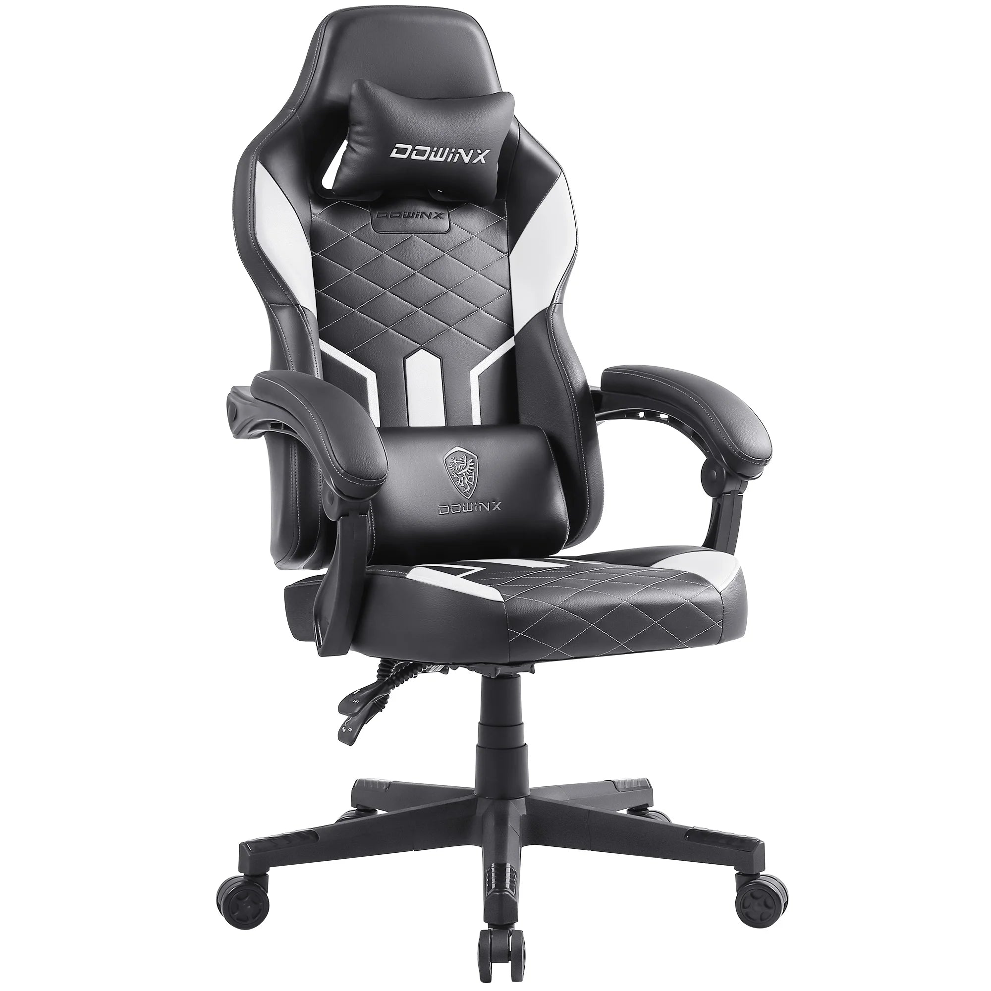 Dowinx Gaming Chair with Pocket Spring Cushion, Ergonomic Computer Chair High Back, Reclining Game Chair Pu Leather 350LBS