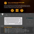 Machenike K600-B82W Mechanical Keyboard – 75% ANSI Layout, Gasket Mounted, RGB Backlit, Tri-Mode Wireless Gaming Keyboard