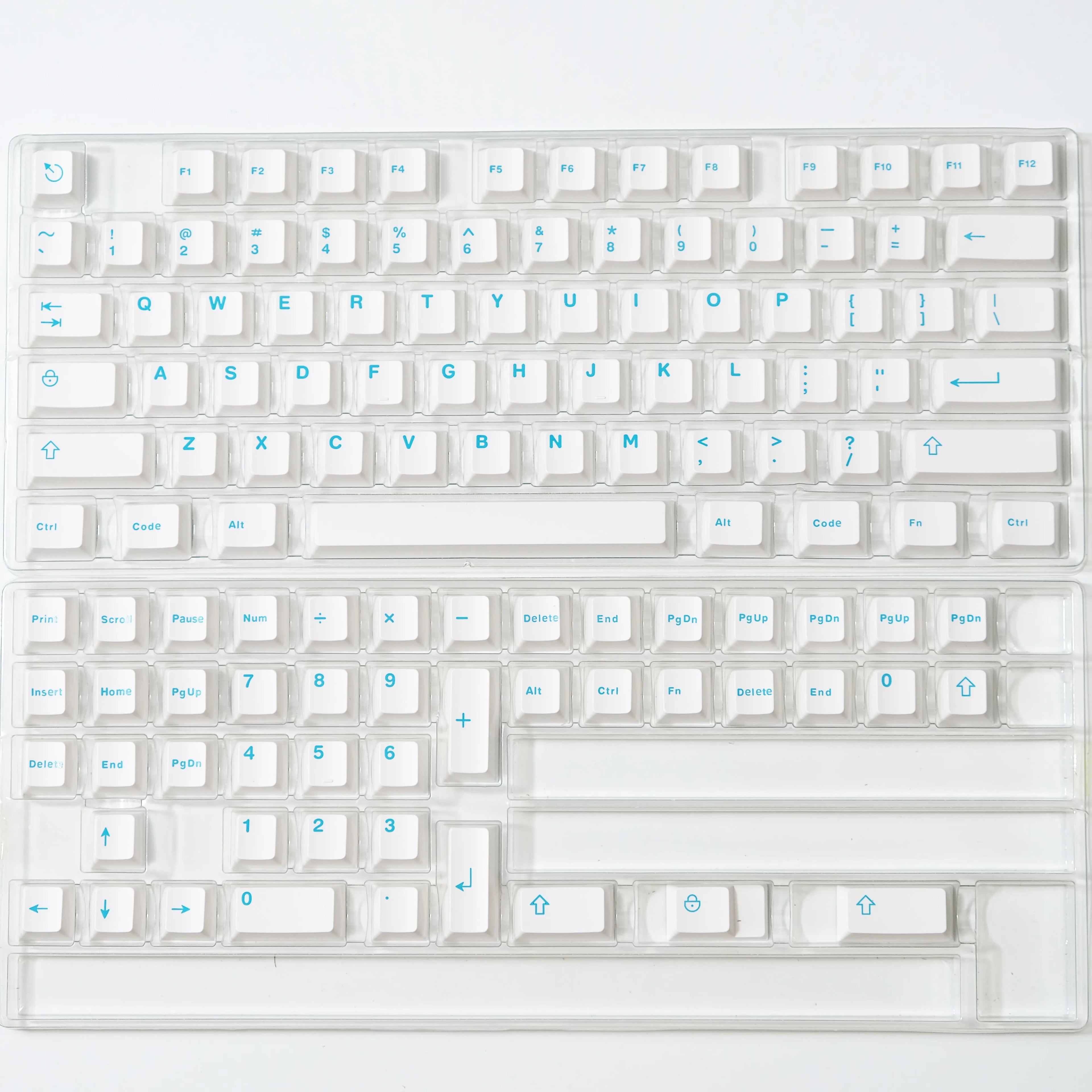 117 Keys Classic Blue Keycaps – Double-Shot ABS, Cherry Profile, for Gateron MX Switches Mechanical Gaming Keyboard