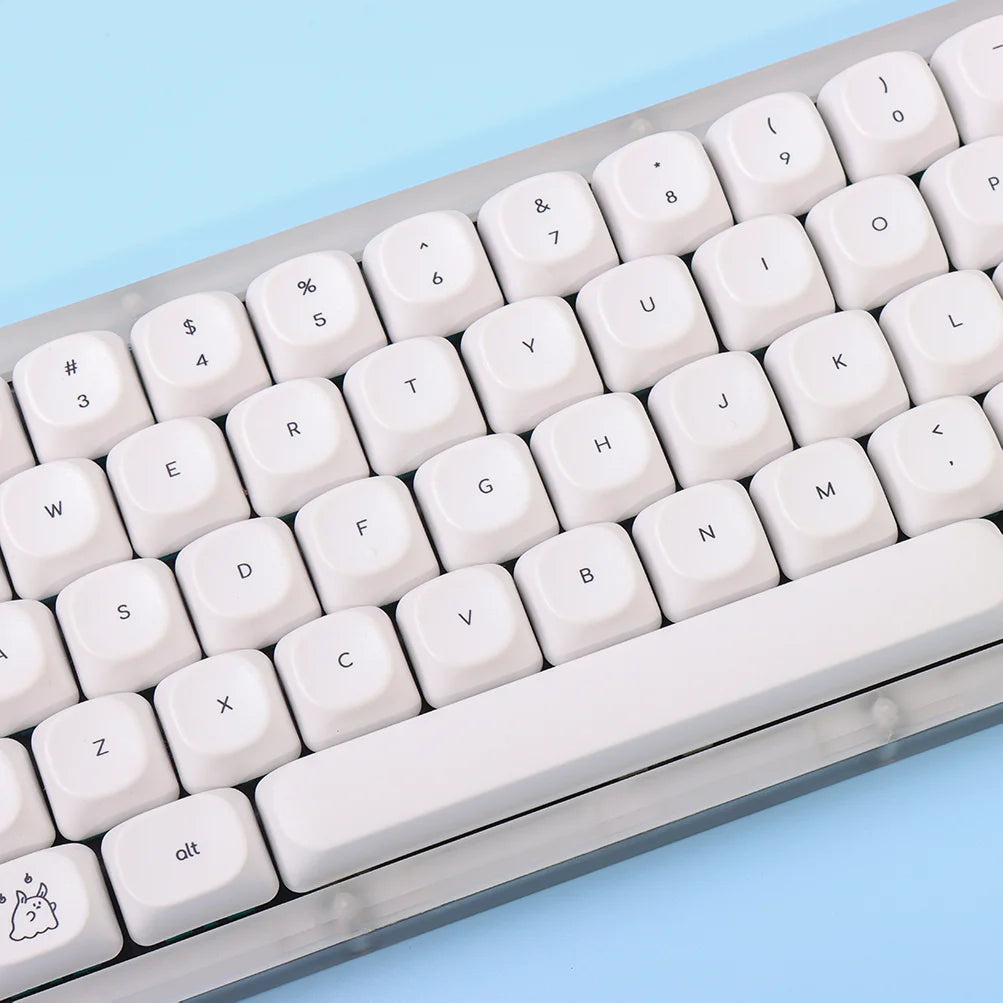 K124 Keycaps Small Font – Black & White PBT, Five-Sided Hot Sublimation, MOA Profile, Thickened 1.8mm, Mechanical Keyboard Keycaps (Wooting Compatible)