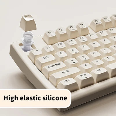 EWEADN V97 Cute Creamy Keyboard – Wireless Gaming Keyboard with Bluetooth & 2.4GHz, RGB Backlit, Rechargeable, Quiet Typing, for PC Gamers