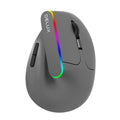 Delux Ergonomic Vertical Wireless Mouse – Rechargeable, RGB, Bluetooth & 2.4G, 4,000 DPI, Silent Clicks, for Laptop & PC