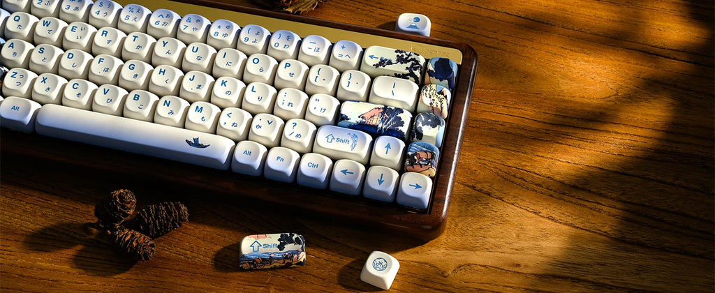 XVX Gradient MOA Keycaps – Japanese Characters, Dye-Sublimation Keycaps for Cherry MX 60/68/75/87/100-Key Keyboards