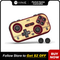 INE Retro Red Pocket Controller - Hall Effect Joysticks, 1000Hz Polling Rate, 6-Axis Gyro, Portable for Switch/PC/Mobile