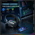 ONIKUMA Wireless Gaming Headset – 2.4G / Bluetooth / Wired, Bendable HD Mic, Soft Ear Pads