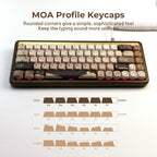 XVX Brown MOA Keycaps – Chinese Style PBT, 140 Keys, Thermal Sublimation, Cherry MX Mechanical Keyboard Keycaps Accessories