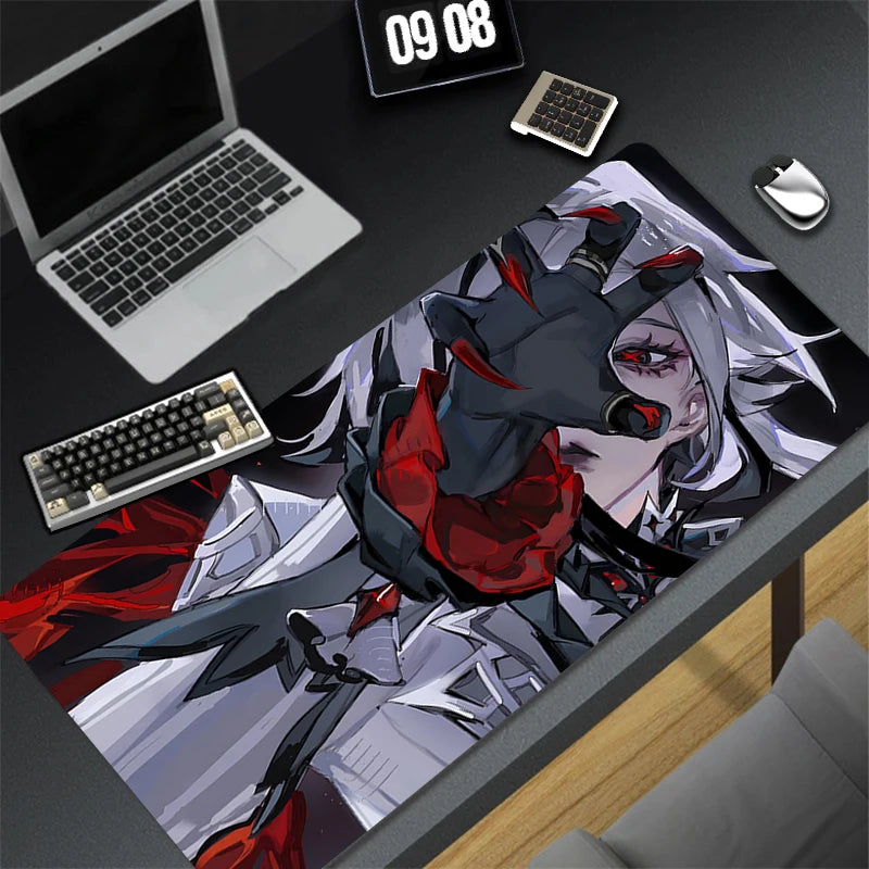 Genshin Impact Arlecchino Mouse Pad Anime Cartoon Girl Keyboard Rug PC Gaming Accessories Mousepad Laptop Speed Desk Mat Carpet