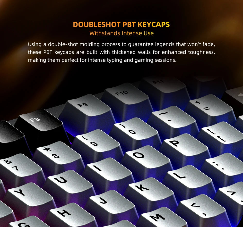 Machenike K600-B82W Mechanical Keyboard – 75% ANSI Layout, Gasket Mounted, RGB Backlit, Tri-Mode Wireless Gaming Keyboard