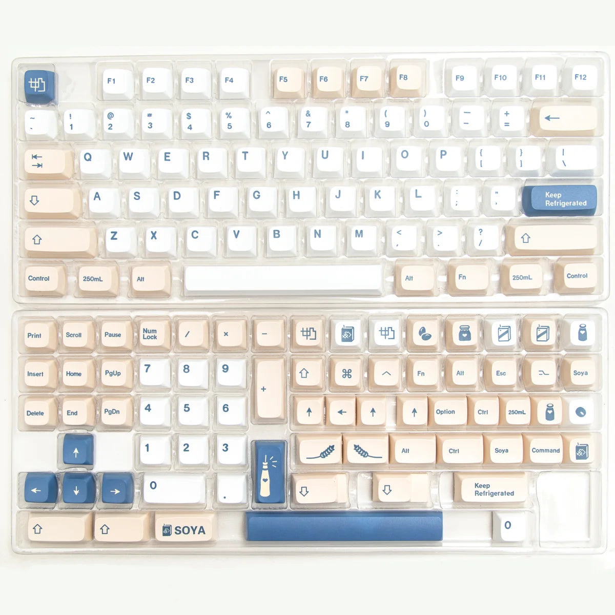 MOG Soy Milk Keycaps – XDA / Cherry / OEM Profiles, PBT, for Cherry MX Switch Gaming Mechanical Keyboard 68 / 75 / 82 / 98 / 104 Layouts