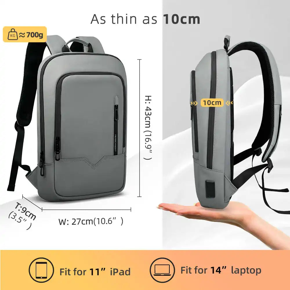 Heroic Knight Business Backpack - 14" Laptop, Waterproof, USB Charging, Multifunctional Travel Backpack