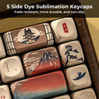 XVX Brown MOA Keycaps – Chinese Style PBT, 140 Keys, Thermal Sublimation, Cherry MX Mechanical Keyboard Keycaps Accessories