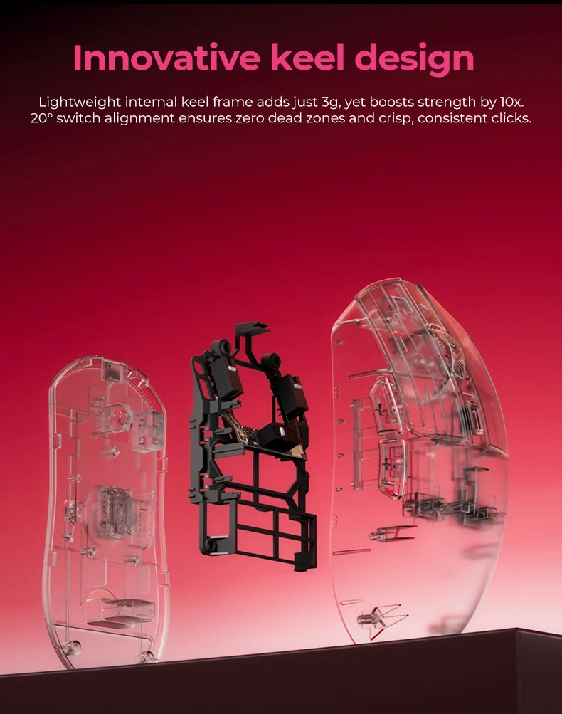 DAREU Wireless Gaming Mouse – 8KHz Polling Rate, AIM-750 (PAW3950) Sensor, 30,000 DPI, Tri-Mode Connection, 60g Lightweight, with Charging Base