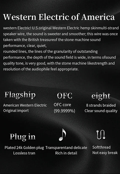 YYAUDIO One Pair of Hi-Fi Speaker Cables – High-End OCC Speaker Cable for Hi-Fi Audio Systems, Banana Plug Speaker Cable