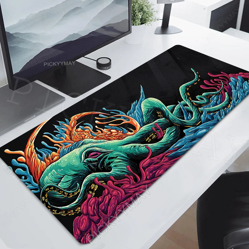 Octopus Locking Edge Mouse Mats Large Natural Rubber Mouse Pad Gaming Mousepads Gamer Mousepad Desk Pads Keyboard Mat 900x400