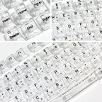 132 Keys Korean Layout Keycaps – Cherry Profile, White Transparent PC Keycaps, UV Printing Crystal Keycaps for MX Switches Gaming Keyboard