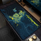 900x400mm HD Print Anime C-Cyberpunks Style Keyboard Mousepad XXL Large Computer Gamer Stitch Edge Rubber Non-slip Base Desk Mat