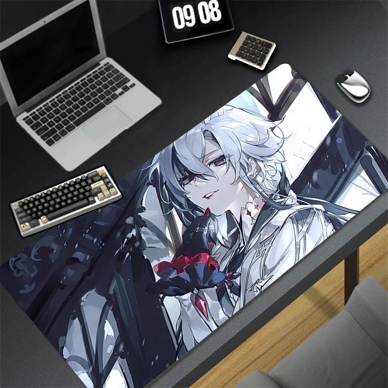 Genshin Impact Arlecchino Mouse Pad Anime Cartoon Girl Keyboard Rug PC Gaming Accessories Mousepad Laptop Speed Desk Mat Carpet