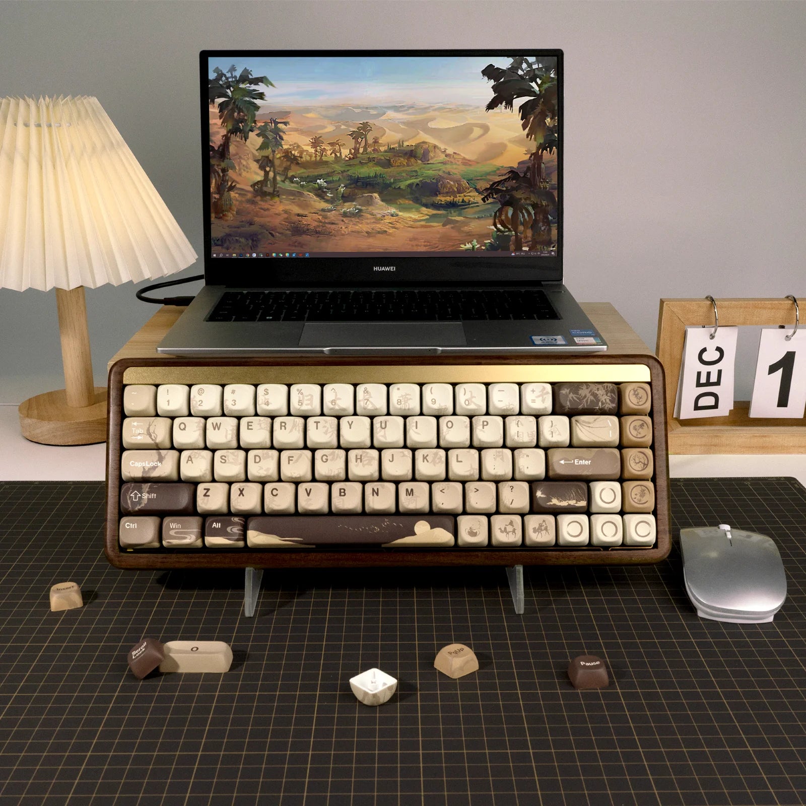 XVX Brown MOA Keycaps – Chinese Style PBT, 140 Keys, Thermal Sublimation, Cherry MX Mechanical Keyboard Keycaps Accessories