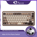 Akko MU02 Mountain Seclusion Mechanical Keyboard – 75%, Wooden Case, RGB, Hot-Swappable, BT 5.0 / 2.4G Wireless / Type-C Wired