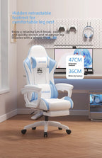 Ergonomic Gaming Chair - Comfortable Office Chair with Mute Rollers, Rotating Lift, Adjustable Backrest