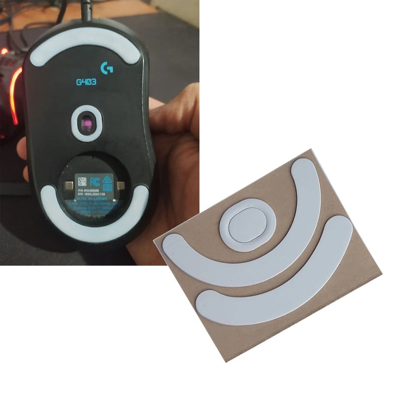 1 Pack Gaming Mouse Feet Mouse Skates Gildes for G403 G603 G703 Mouse Mice Pads White Pack Curved Edge