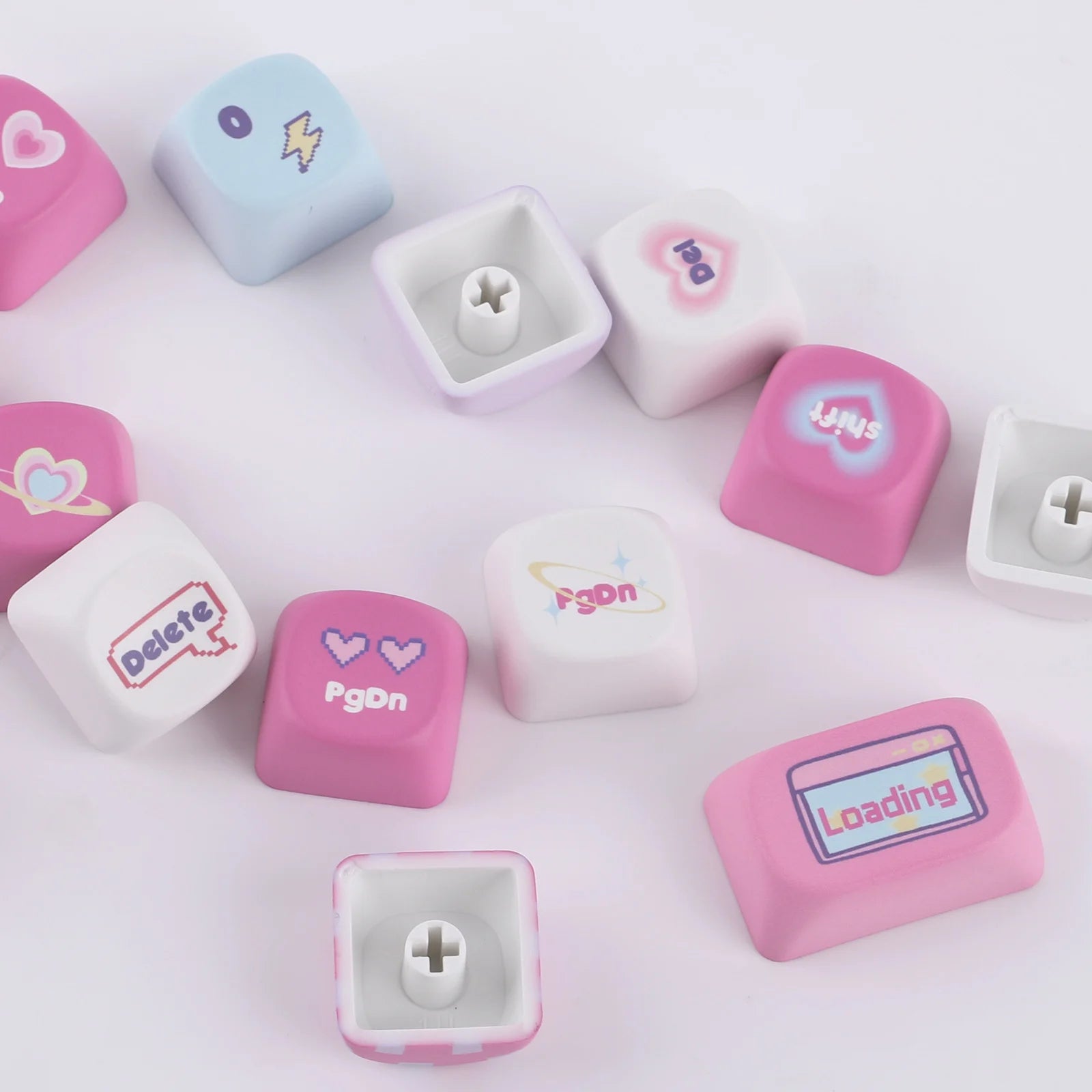 KiiBOOM × Elyxirine Digital Dreams (Pastel Y2K) Keycap Set – 144 Keys, MOA / Cherry Profile, for 60% / 65% / 75% / TKL / Full-Size Keyboards