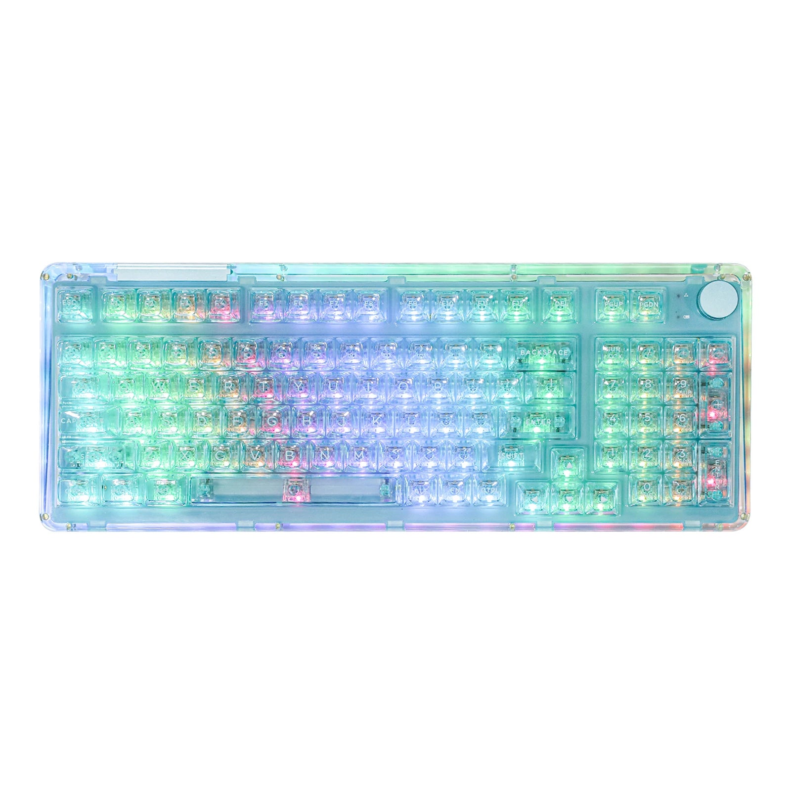 KiiBOOM Phantom 98 Mechanical Keyboard – 98 Keys, Hot-Swappable, Wired / Bluetooth 5.0 / 2.4GHz Wireless, Acrylic Case, Gasket Mount