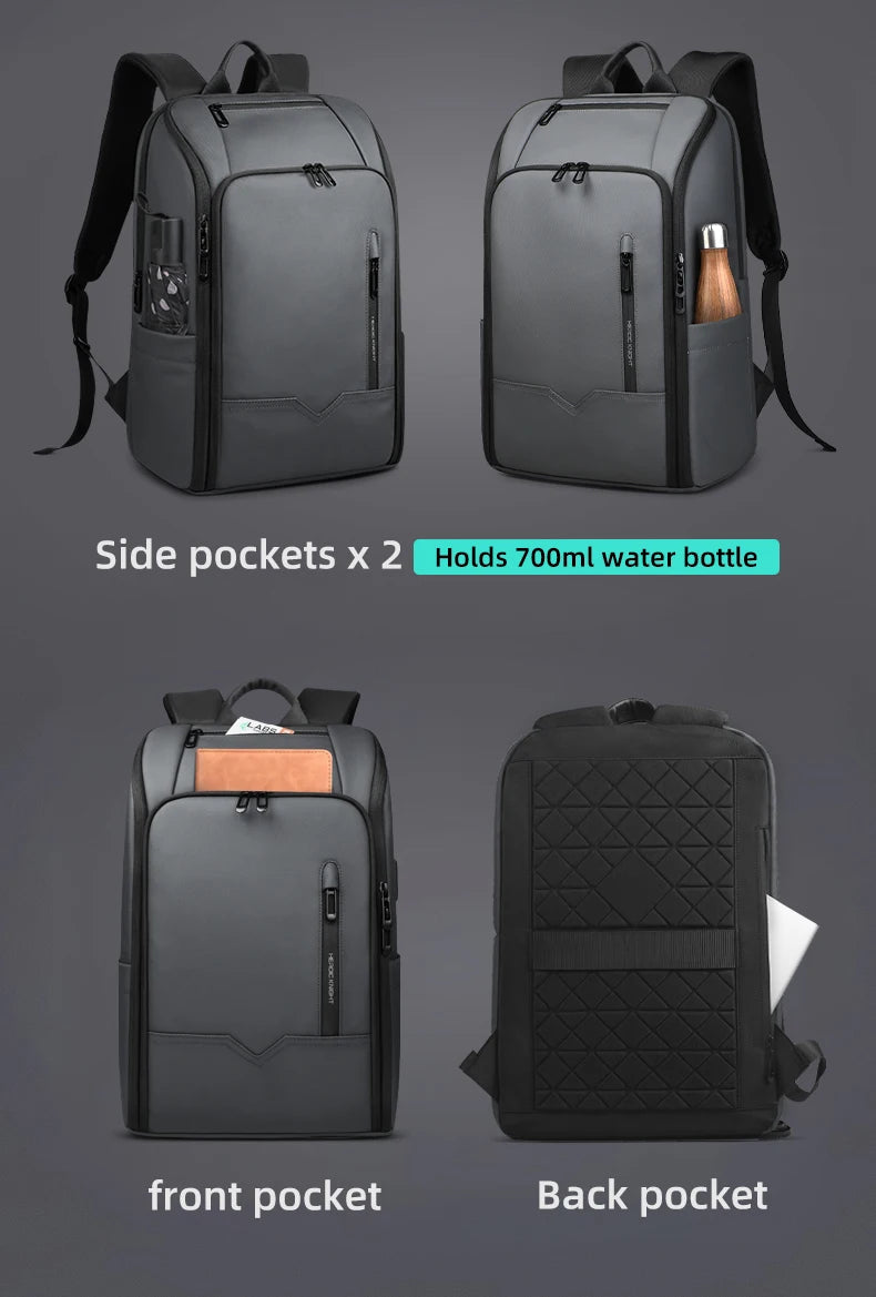 HcanKcan Men's Waterproof Business Backpack - 15.6 Inch Laptop Bag with Large Capacity for Travel, Work & School