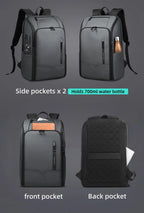 HcanKcan Men's Waterproof Business Backpack - 15.6 Inch Laptop Bag with Large Capacity for Travel, Work & School