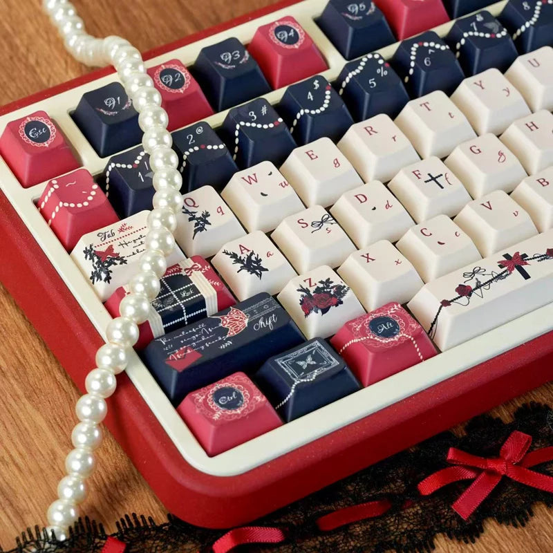 130 Keys Palace Secret Anime Keycaps – Dye-Sublimation PBT, Cherry Profile, Custom Keycaps for MX Switches Gaming Keyboard