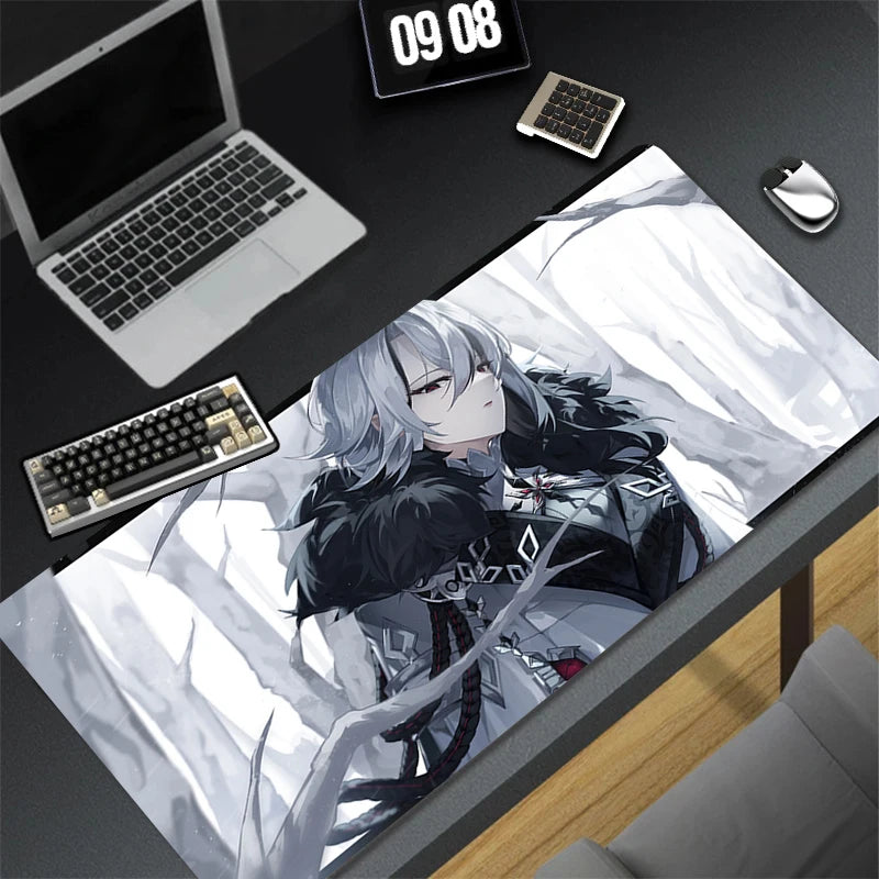 Genshin Impact Arlecchino Mouse Pad Anime Cartoon Girl Keyboard Rug PC Gaming Accessories Mousepad Laptop Speed Desk Mat Carpet