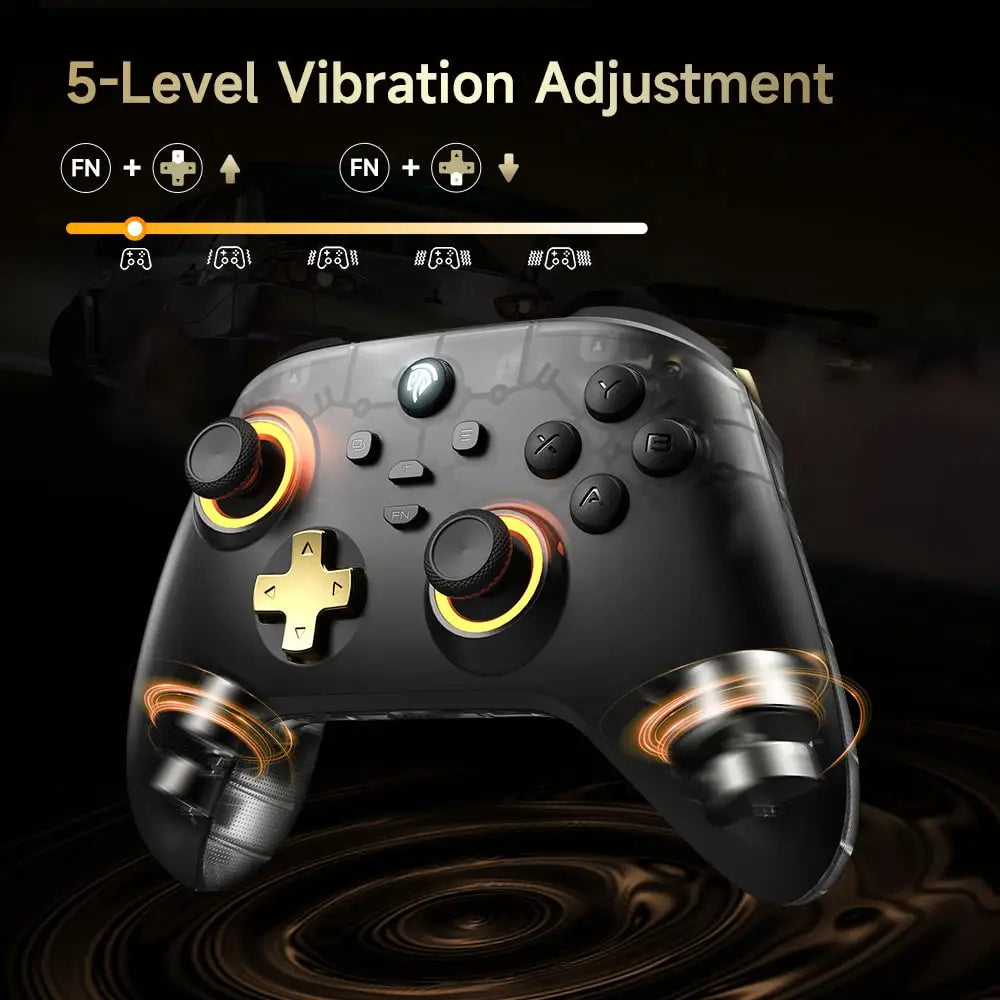 EasySMX D05 Wireless Gaming Controller Gamepad for PC/Switch/TV/Phone with Charging Dock RGB Hall Effect Joysticks Triggers