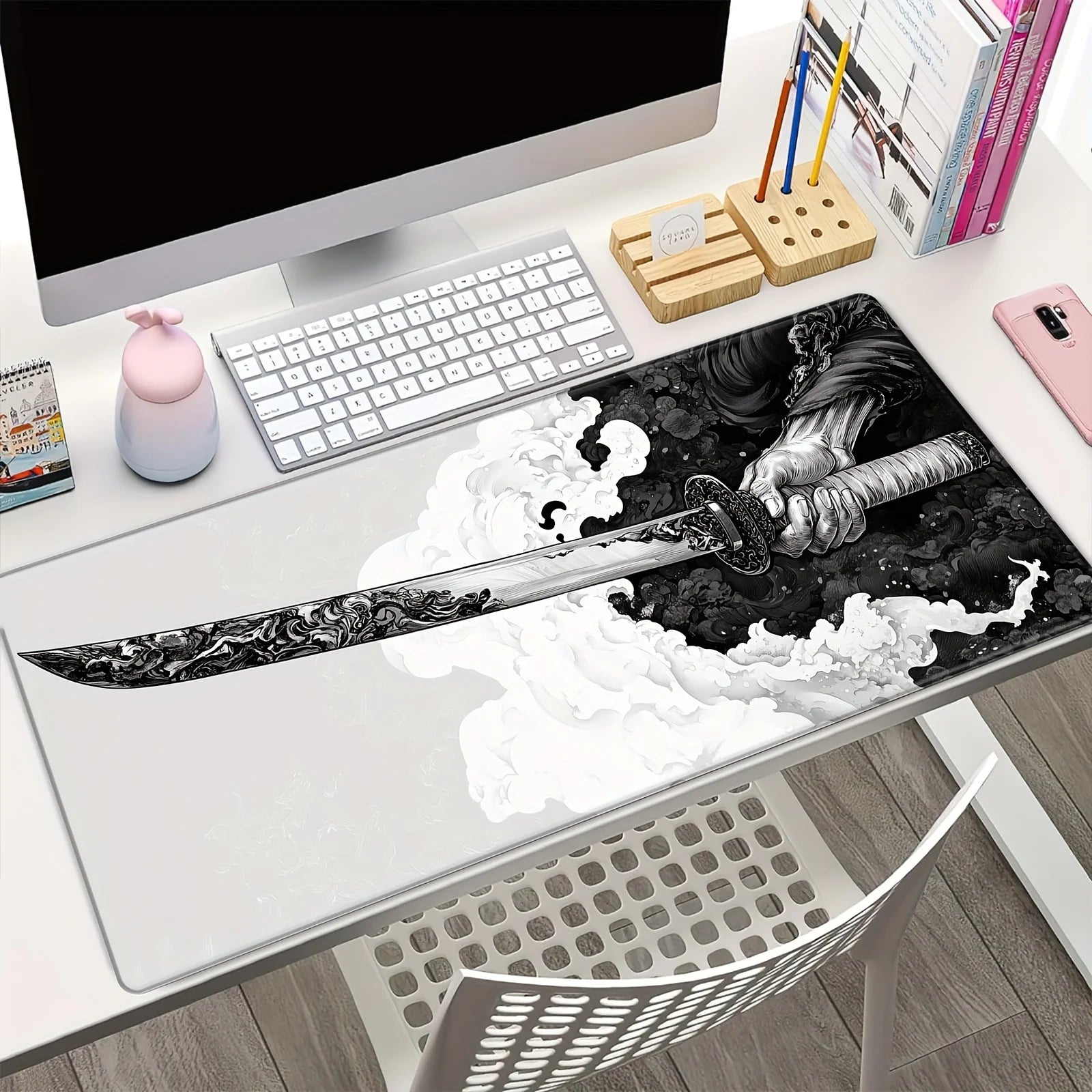 Japanese Katana Mouse Pad Large Computer Office Game Table Mats New XXL Rubber Anti-slip Gaming Keyboard Mousepad Long Desk Pads
