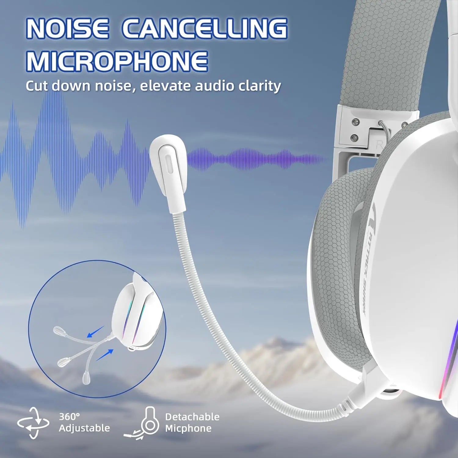 MAMBASNAKE x ATTACK SHARK L90 RGB Wireless Gaming Headset – Triple Mode, Foldable, Detachable Mic