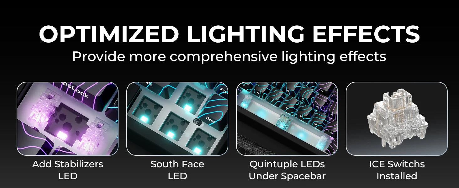 XVX M67 JadeStone Mechanical Keyboard – 65% Layout, IMD-Tech Keycaps, Hot-Swappable, Gasket Mount, Tri-Mode Wireless, Custom RGB