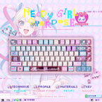 Anime NEEDY Girl Overdose Keycaps – Cute PBT + PC Translucent, Cherry Profile, Custom Keycaps for Mechanical Keyboard Gaming Gifts