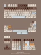 FBB Otter Coffee Theme Keycaps – PBT, Gaming Mechanical Keyboard Keycaps for MX Switch, PC Custom DIY Cute Artisan Accessory