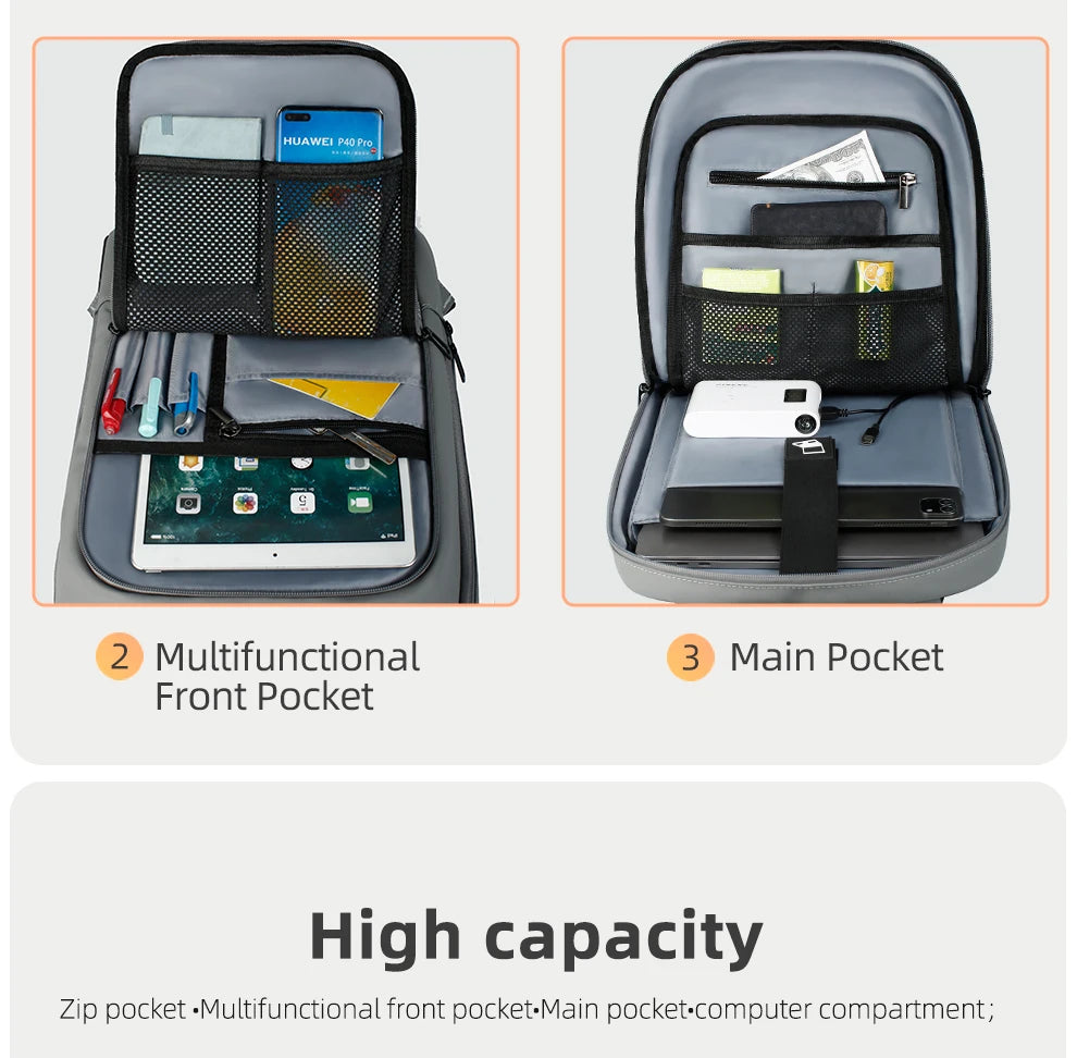 Heroic Knight Business Backpack - 14" Laptop, Waterproof, USB Charging, Multifunctional Travel Backpack