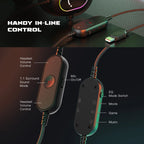 FIFINE RGB Gaming Headset with Mic – 7.1 Surround Sound, Over-Ear, 3 EQ Modes for PC/PS4/PS5