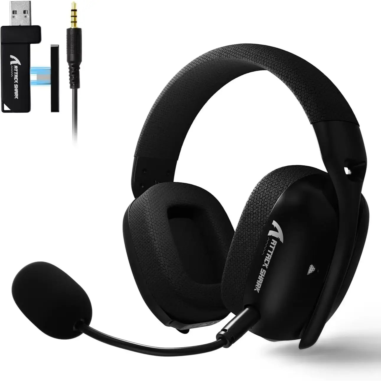 ATTACK SHARK L80 Wireless Gaming Headset – Dual Mics, 20ms Low Latency, 40mm Drivers
