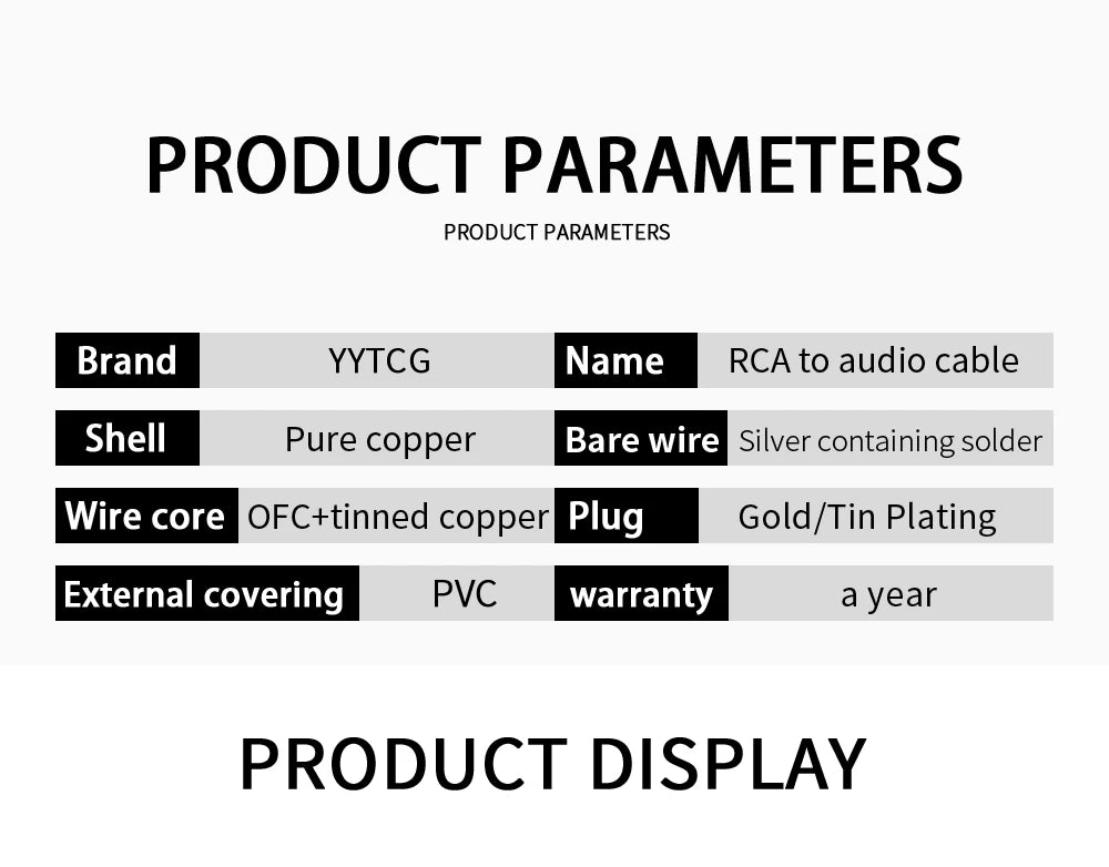 Hi-Fi RCA Speaker Cable – Bare Wire with Replaceable Plug, Speaker Wire to RCA Plug Connector Adapter, RCA to Bare Wire