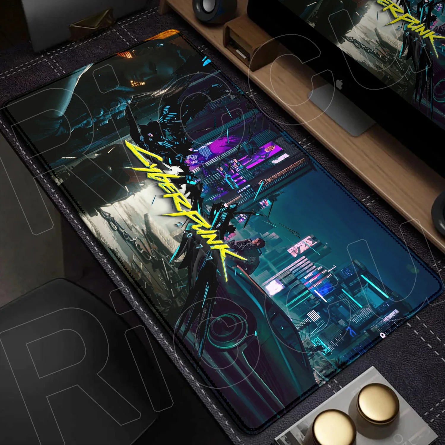 900x400mm HD Print Anime C-Cyberpunks Style Keyboard Mousepad XXL Large Computer Gamer Stitch Edge Rubber Non-slip Base Desk Mat