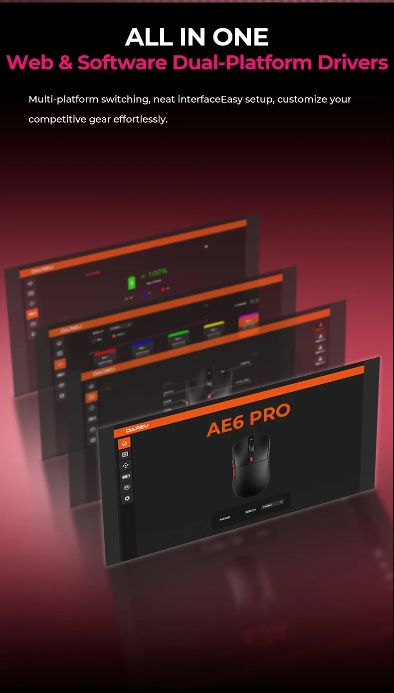 DAREU Wireless Gaming Mouse – 8KHz Polling Rate, AIM-750 (PAW3950) Sensor, 30,000 DPI, Tri-Mode Connection, 60g Lightweight, with Charging Base