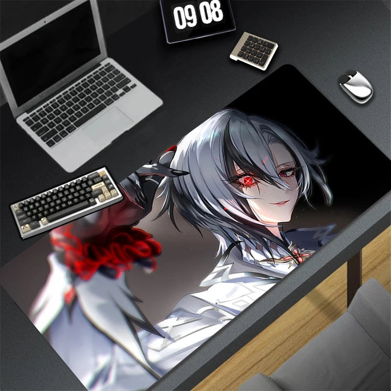 Genshin Impact Arlecchino Mouse Pad Anime Cartoon Girl Keyboard Rug PC Gaming Accessories Mousepad Laptop Speed Desk Mat Carpet