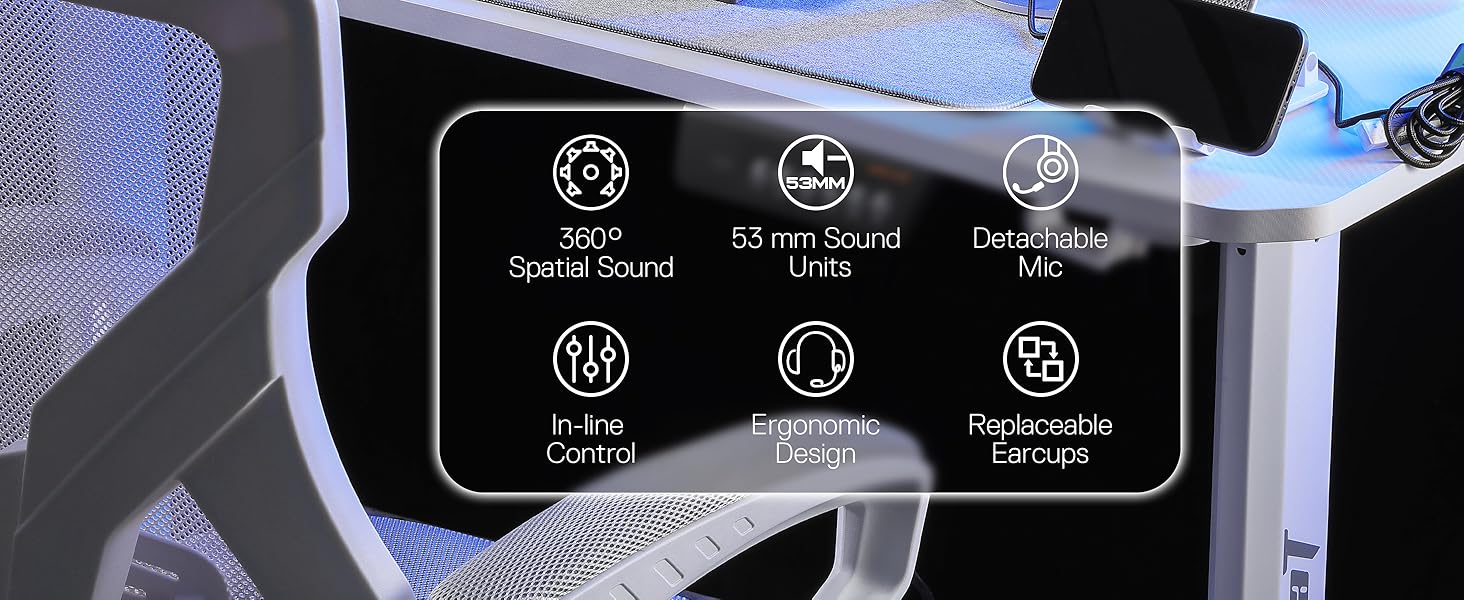 Redragon H730 USB Wired Gaming Headset – 53mm Drivers, 360° Spatial Sound, Detachable Noise-Canceling Mic