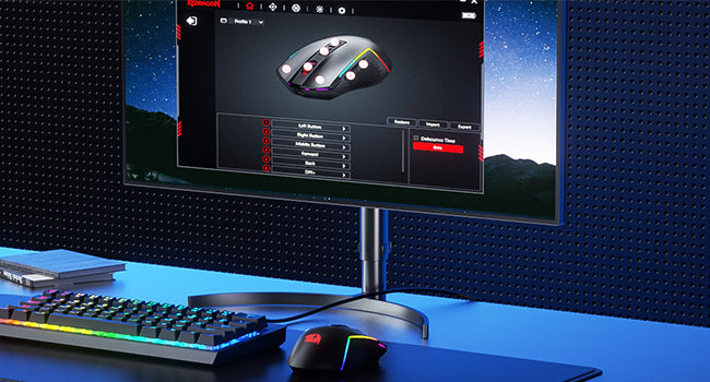 Redragon M693 LIT Wireless Gaming Mouse – 12,800 DPI, 3-Mode Connection (Bluetooth & 2.4G), 7 Macro Buttons